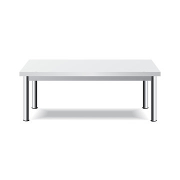 White Table. Platform Stand. Template for Object. Presentation.Vector Illustration.