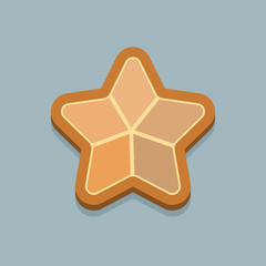 Christmas star cookie. Vector icon for Xmas and New Year design
