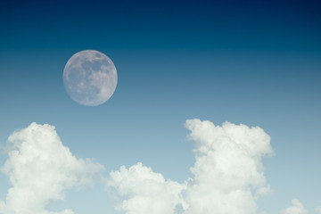 super full moon in 68 years with clear blue sky cloud daytime for background backdrop use - 127200939