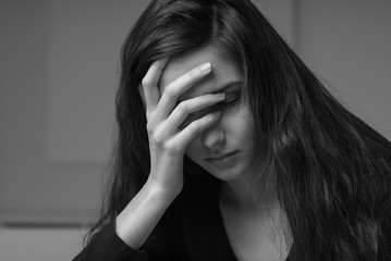 Fototapeta premium Depressed woman portrait