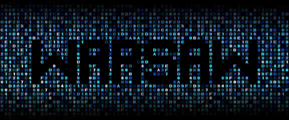 Warsaw text on hex code illustration