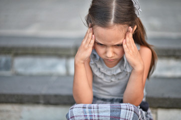 Thoughtful little girl