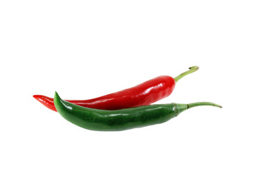 Green peppers with red