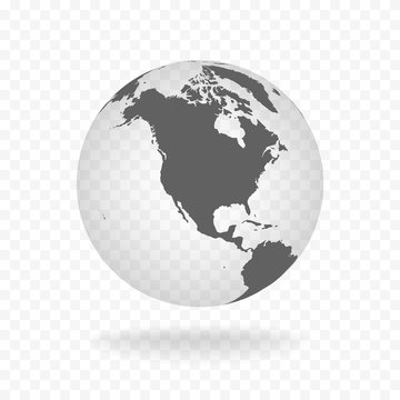 White gray globe glass transparent vector