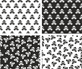 Gas Mask Aligned & Random Seamless Pattern Set