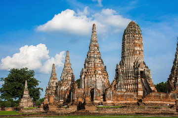 Ruins and pagoda ancient architecture Ayutthaya Province,
