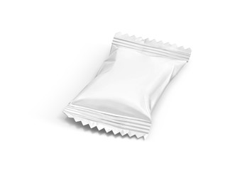 black packaging candy palstic sachet isolated on white