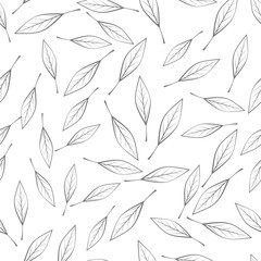 Fototapeta premium Leaves Seamless Pattern Vector Illustration