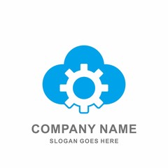 Gear Cloud Automotive Machine Technology Computer Business Company Stock Vector Logo Design Template