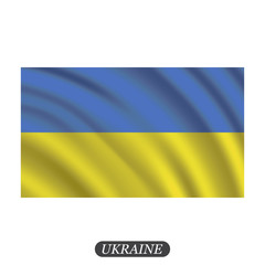 Waving Ukraine flag on a white background. Vector illustration