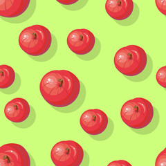 Red Apples Seamless Pattern Vector Illustration