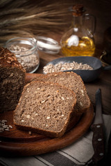 Wholemeal bread with sunflower seeds.
