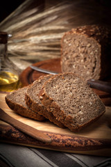 Wholemeal bread with sunflower seeds.