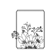 Flowers frame icon. Decoration rustic garden floral nature plant and spring theme. Isolated design. Vector illustration