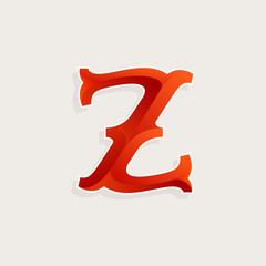 Z letter logo in elegant circus faceted style.