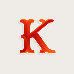 K letter logo in elegant circus faceted style.