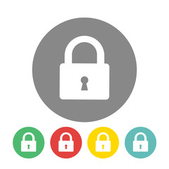 Lock icon flat design vector
