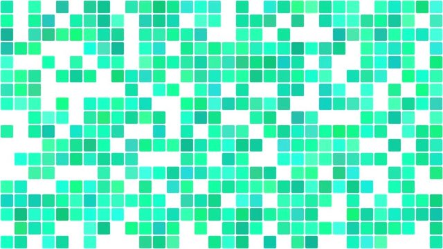 Green rounded squares appearing randomly in mosaic