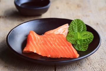salmon sashimi