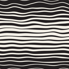 Vector Seamless Black and White Hand Drawn Lines Pattern