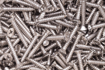 Box with black screws close-up