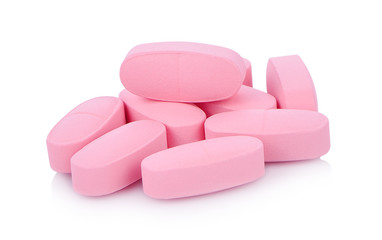 Tablets pills medicine medical on white background