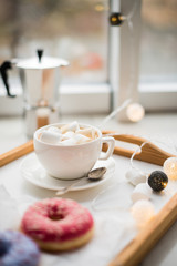 Cozy home weekend, coffee and sweets