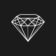 Diamond. Jewel. Decoration. Vector, contour icon