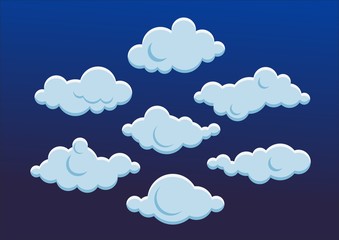 Set of cute clouds. Vector illustration