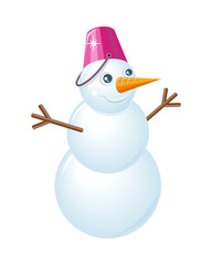 Snowman Vector Illustration in Flat Design