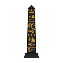 Luxor obelisk icon in cartoon style isolated on white background. Ancient Egypt symbol stock vector illustration. - obrazy, fototapety, plakaty