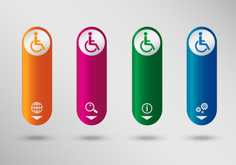 Disabled Handicap icon on vertical infographic design template,