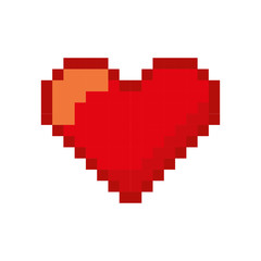 heart love pixelated icon vector illustration design