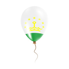 Tajikistan balloon with flag. Bright Air Ballon in the Country National Colors. Country Flag Rubber Balloon. Vector Illustration.
