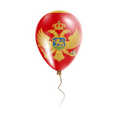 Montenegro balloon with flag. Bright Air Ballon in the Country National Colors. Country Flag Rubber Balloon. Vector Illustration.