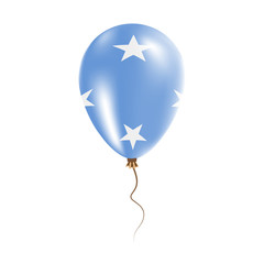 Micronesia, Federated States Of balloon with flag. Bright Air Ballon in the Country National Colors. Country Flag Rubber Balloon. Vector Illustration.
