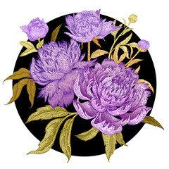 Bouquet of beautiful flowers of peonies. © marinavorona