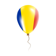 Romania balloon with flag. Bright Air Ballon in the Country National Colors. Country Flag Rubber Balloon. Vector Illustration.