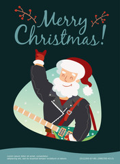 vector rock santa illustration