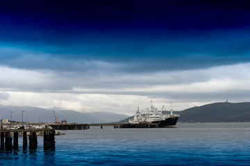 Obraz premium Norway ship postcard background