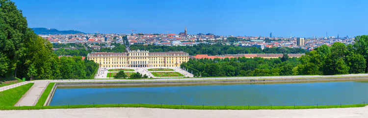 The palace and park ensemble of architectural Schönbrunn, Vienna, Austria