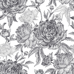 Floral pattern with peonies.