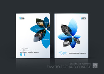 Brochure template layout collection, cover design annual report,