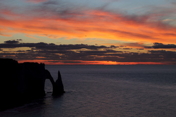 Coucher de soleil sur Etretat © Stephane Duchateau
