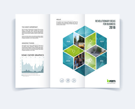 Tri-fold Brochure template layout, cover design, flyer in A4 wit