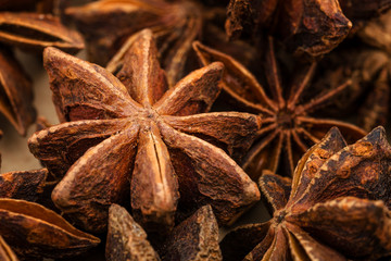 Badian Or Star Anise. Closeup. Macro.