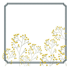 Flowers frame icon. Decoration rustic garden floral nature plant and spring theme. Isolated design. Vector illustration