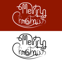 Merry Christmas lettering icon abstract background.