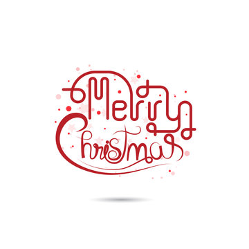 Merry Christmas lettering icon abstract background.