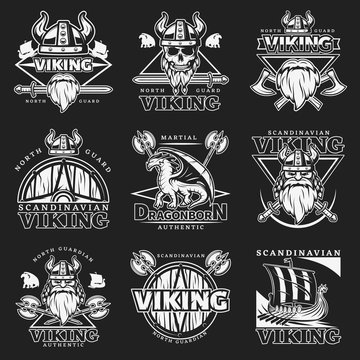 White Viking Emblem Set